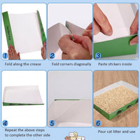 Amyhill 30 Pack Disposable Cat Litter Box Paper Pet Trays - Green - image 4