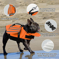 Dog Life Jacket, Cute Wings Adjustable Dog Life Vest with Chin Float and Handle for Swimming - Orange / Xl (Chest Girth 27.6"-37.4") - image 3