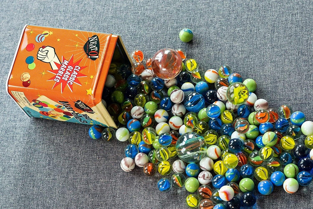 Toysmith Neato Classics Marbles Tin Box Game, Assorted - image 2