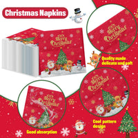 100Pcs Butterfly Napkins, Fairy Napkin - Red Christmas - image 3