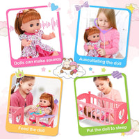 Baby Doll Toys Set, 24PCS Dolls Care Toy Playset for Girls 3-8 Pretend Play – Fun for Kids & Family - 24 Pcs - image 3