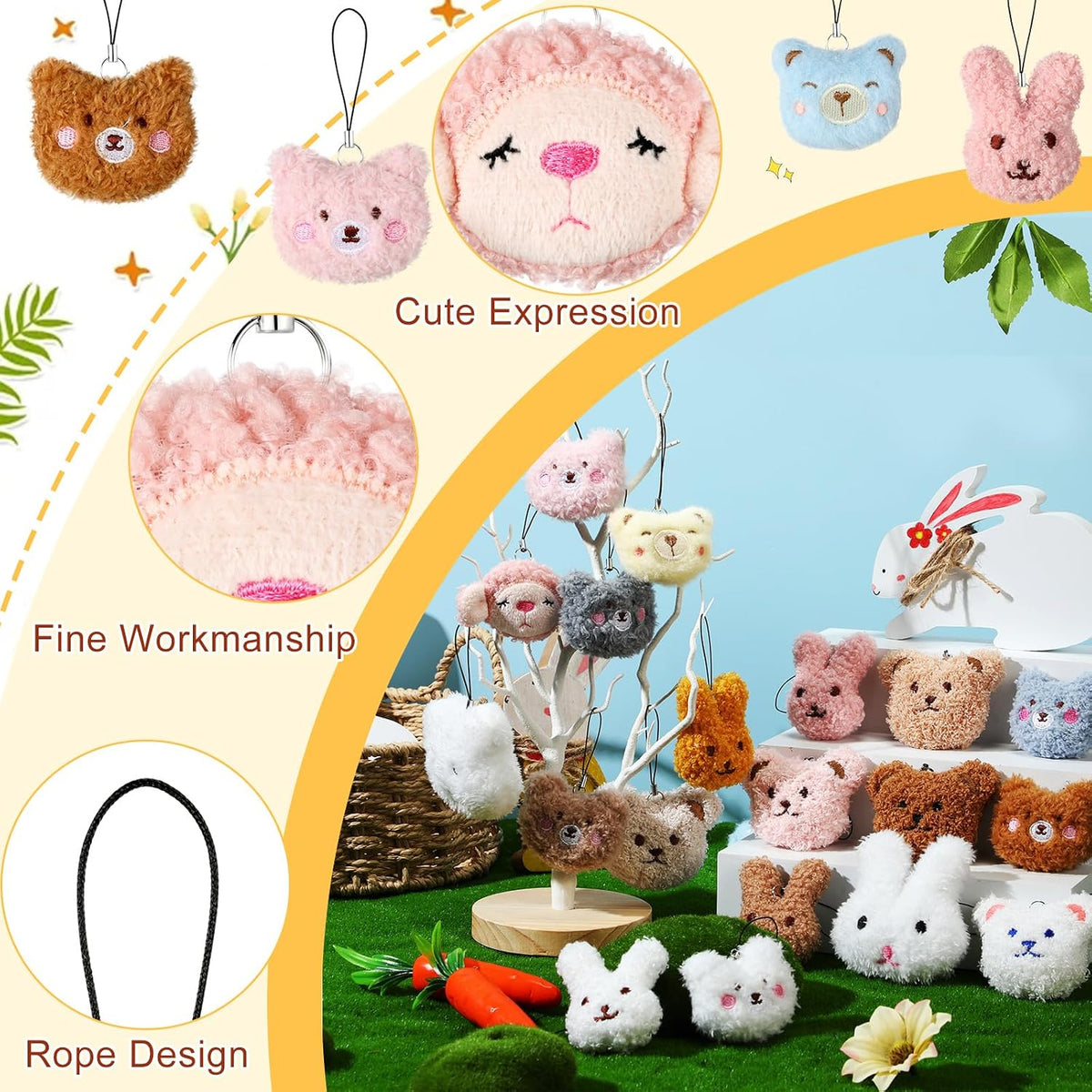 Libima 150 Pcs Mini Stuffed Animals Keychain, Plush Toys - 40 / Adorable - image 3