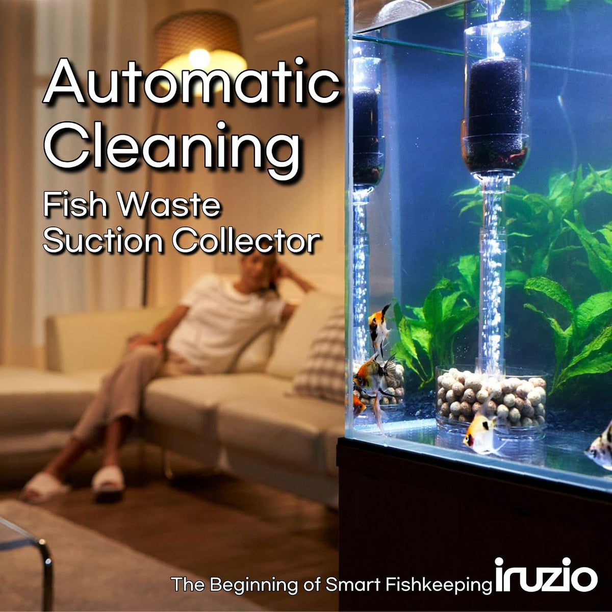 Aquarium Fish Waste & Debris Remover, Auto & Handheld Modes - Medium V1 - image 2