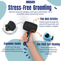 Pet Mat Remover, Professional Dematting Comb for Dogs and Cats - Slicker Brush (Blue/Black) - image 3