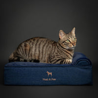 Large Dog Bed Orthopedic Memory Foam Cooling Gel 35x25x8.7 in – Essentials for Dogs - Dark Blue - DE / Small - image 2