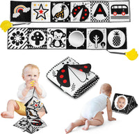 Melican Black and White High Contrast Baby Toys 0-6-12 Months