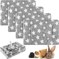 Haull 4 Pcs Waterproof Guinea Pig Bedding Mat, 13 x 10 - Black White Star / 13 x 18.5 Inch