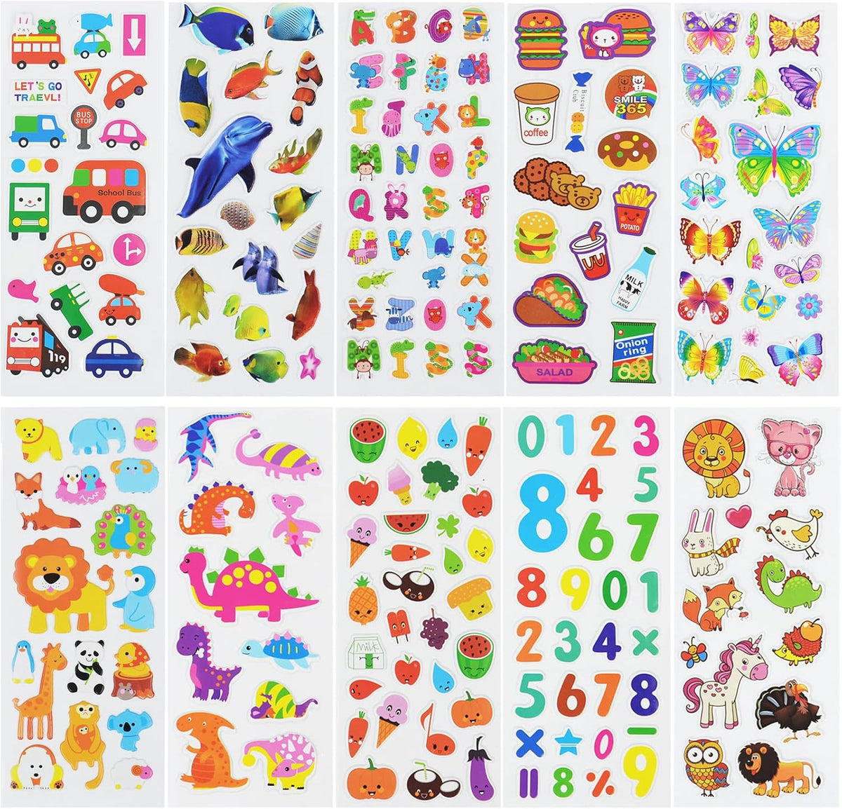 24 Sheets 3D Puffy Stickers for Toddlers Kids Boys Girls – Fun for Kids & Family - Multicolor - image 2