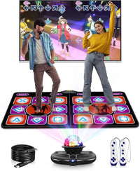 Double Wireless Dance Mat for TV, Family Fun - Black+red
