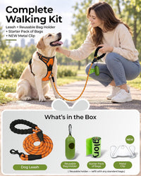 Taglory Rope Dog Leash for Medium Large Dogs - 1/2" x 5 FT (20~120 lbs.) / Orange - image 2