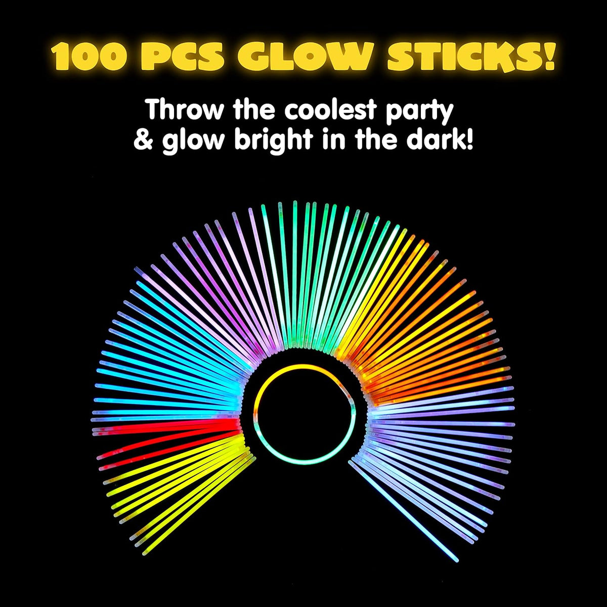 JOYIN 100 Pcs 8" Glow Sticks Bulk Party Pack - 200 - image 3