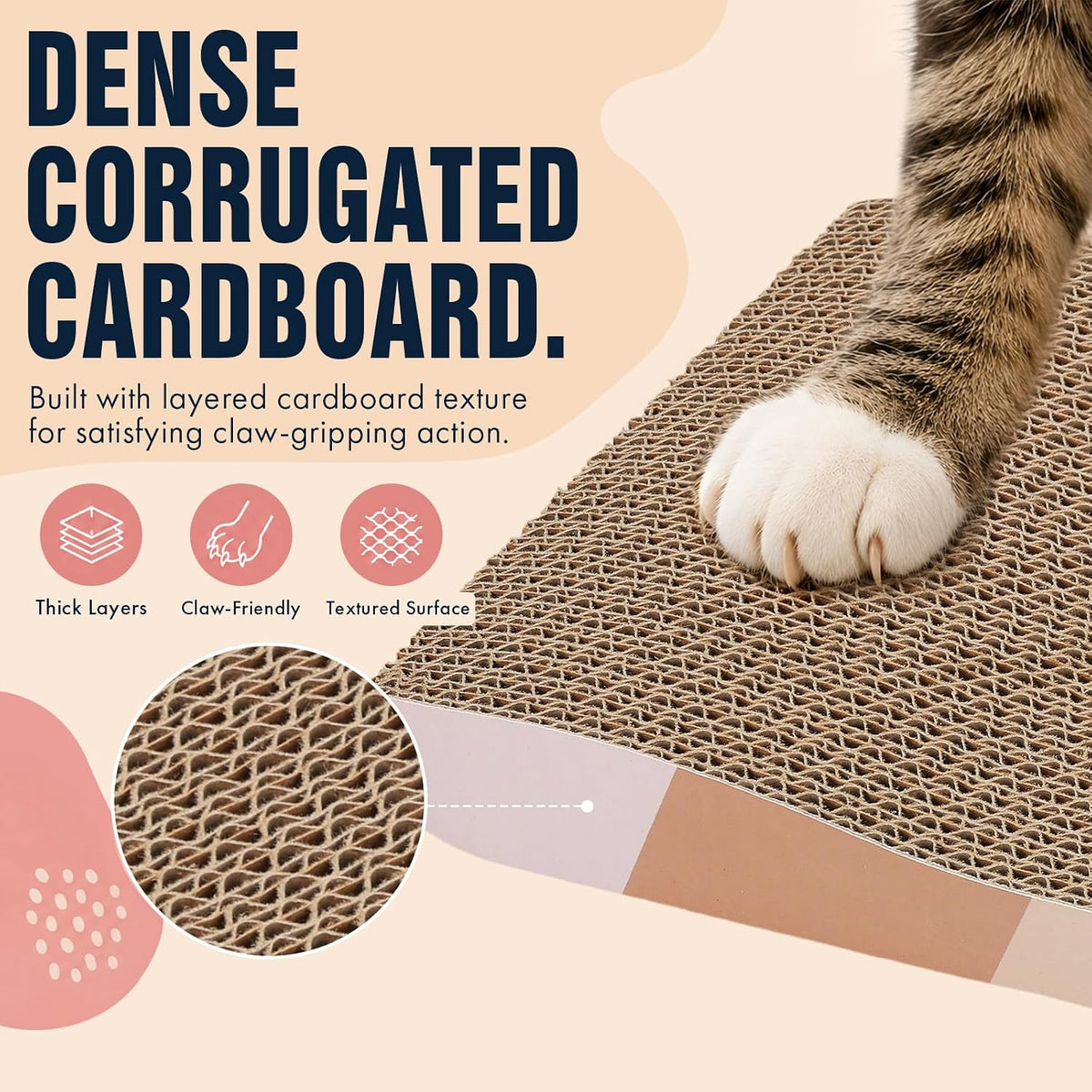 SIDAZON Cat Scratching Board cat Scratcher Cat Scratch Pad Cardboard - 4-Pack - image 2