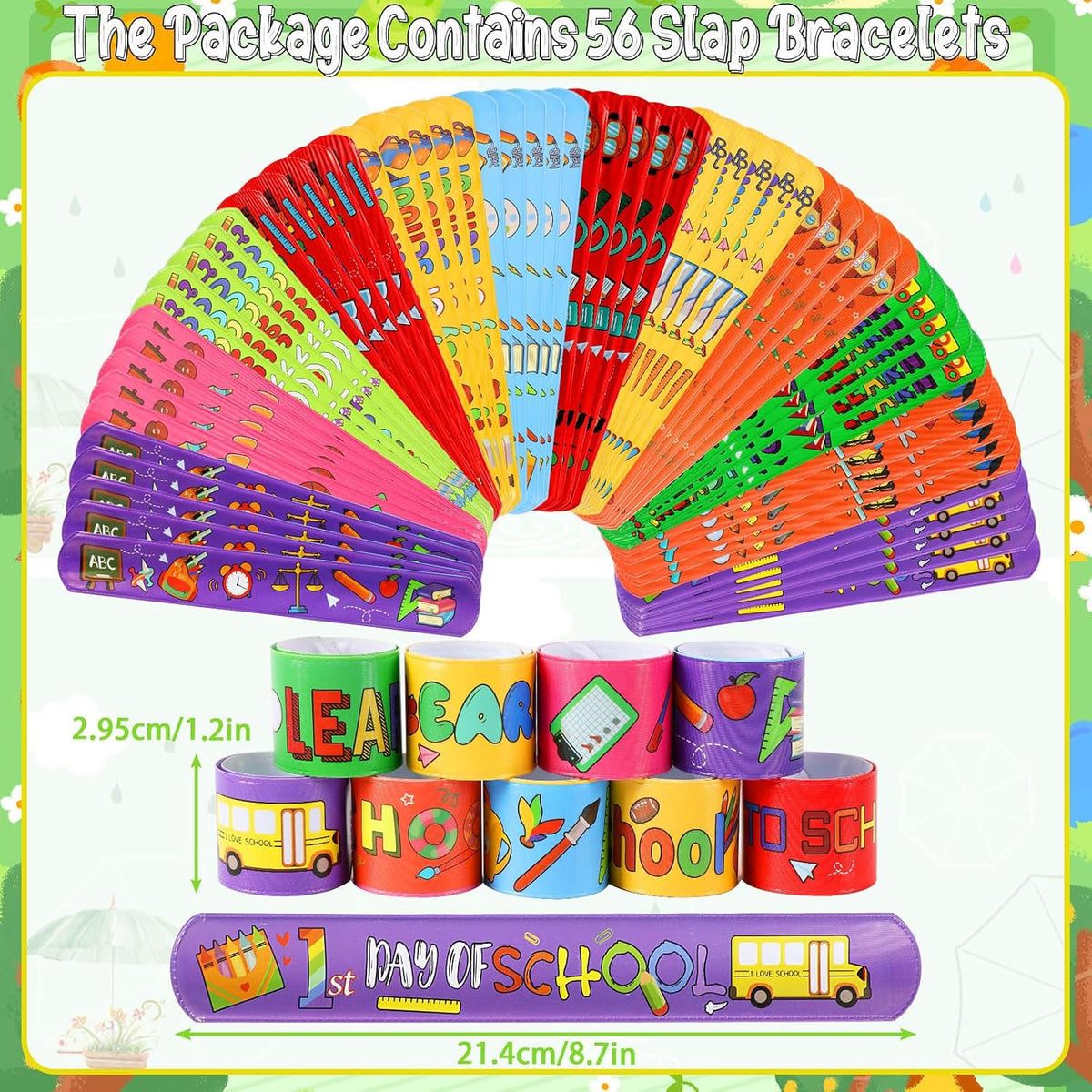 Junebrushs 56 fall Thanksgiving slap bracelets with turkey, pumpkin and leaf designs - view 11