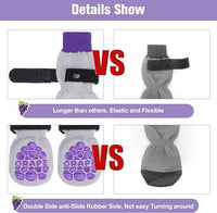 BEAUTYZOO Anti-Slip Dog Socks,Dog Shoes for Hot/Cold Pavement,Paw Protectors with Grips 3 Pairs for Puppy Small Medium Large Senior Old Dogs,Dog Socks to Prevent Licking and Hardwood Floor Protection