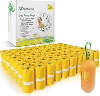 Dog Poop Bags-150 Counts with Leash Dispenser, 10 Rolls - Yellow / 1050 Count (Pack of 1)