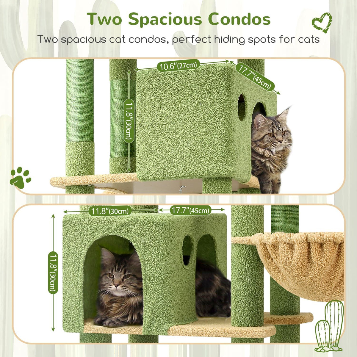 Globlazer Giant Cat Tree for Indoor Large Cats, F83 - 83inch / Cactus - image 3