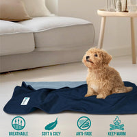 PetAmi Waterproof Dog Blanket, Leakproof Pee Proof Cat Blanket - Navy/Blue / X-Large (60x80) - image 4