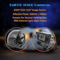 10 inch Screen 1080P Backup Camera System with Wired, DVR Recorder, Quad Split Screen, Car Monitor + 2X Waterproof Reversing Cameras + 2X Safety Sides Camera, for Camper, Trailers, Truck, RV