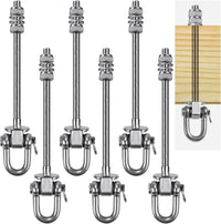SELEWARE Heavy Duty Swing Hanger - D (9 Inch, 6 Pack Silver)