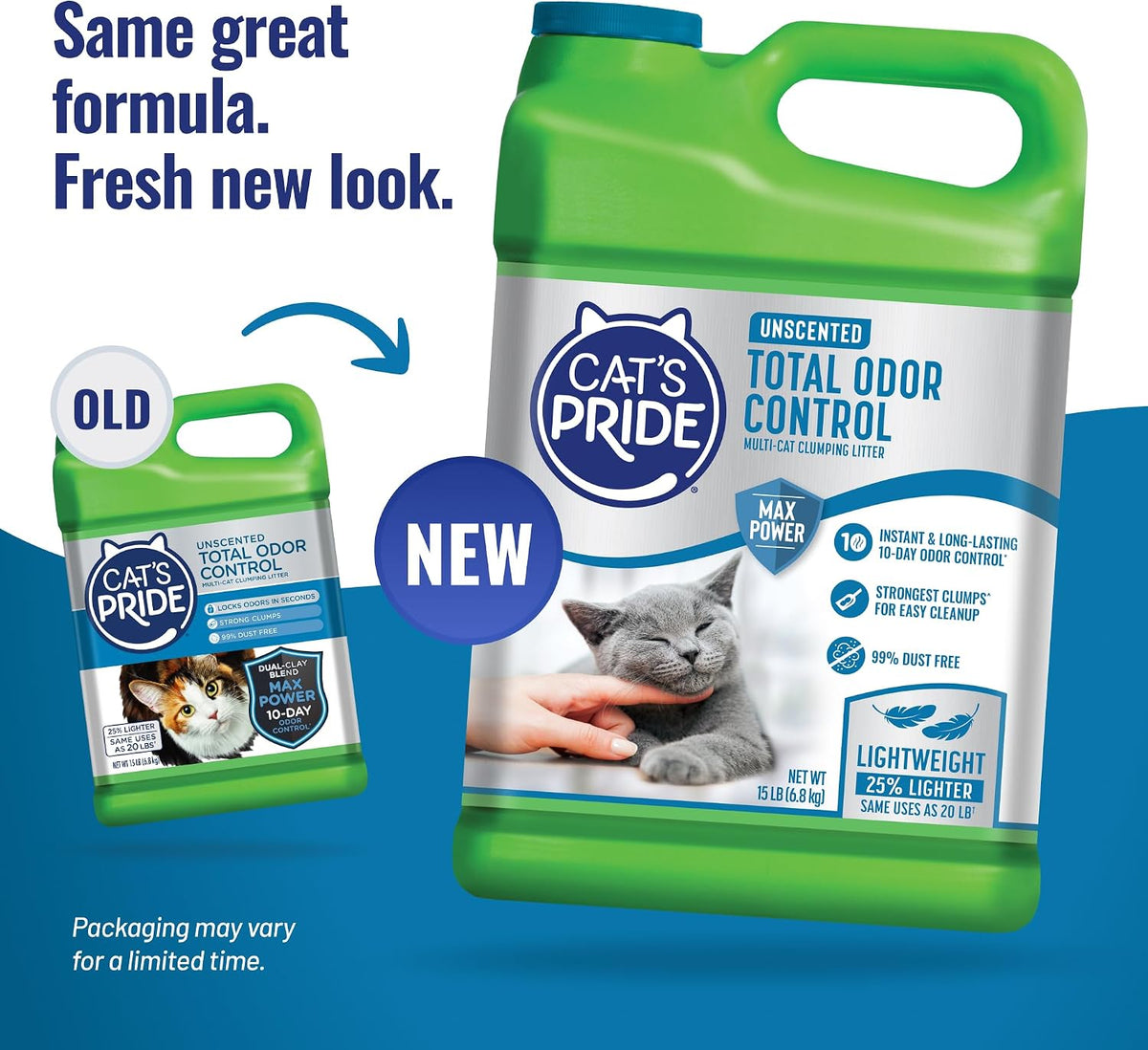 Cat's Pride Total Odor Control, Max Power - 15 pounds / Total Odor Control Unscented - image 2