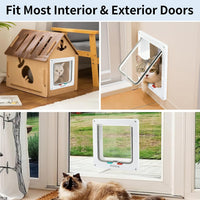 Cat Door for Interior Exterior Door, 4-Way Locking Flap – Essentials for Cats - Medium - image 3