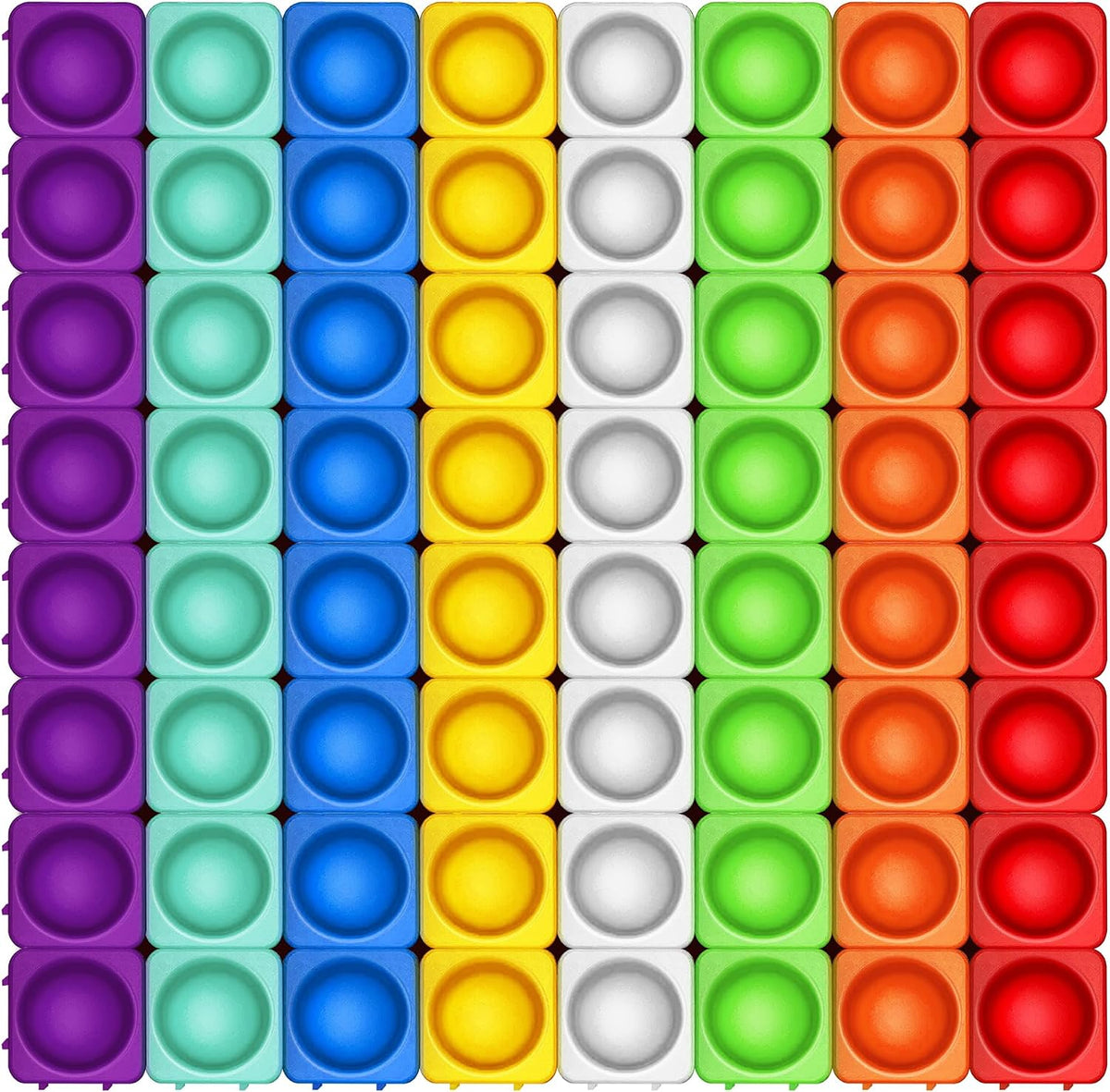 Candisplay giant silicone pop fidget blocks in red, yellow and green, 16 pieces - view 4