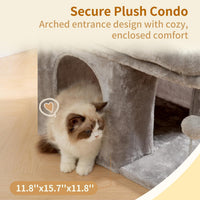 Heybly Cat Tree, 14" Cat Tower with Large Cat Bed & Condo HCT203SW – Essentials for Cats - 14 inch / Light Gray - image 4