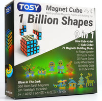 TOSY Magnet Cube 2x2, 8 Blocks, Glowing, UV Flashlight - Cube 4x4
