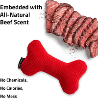 Playology Durable Plush Bone Toy, Squeaky Bone, Jumbo - Jumbo Bone / Beef - image 4