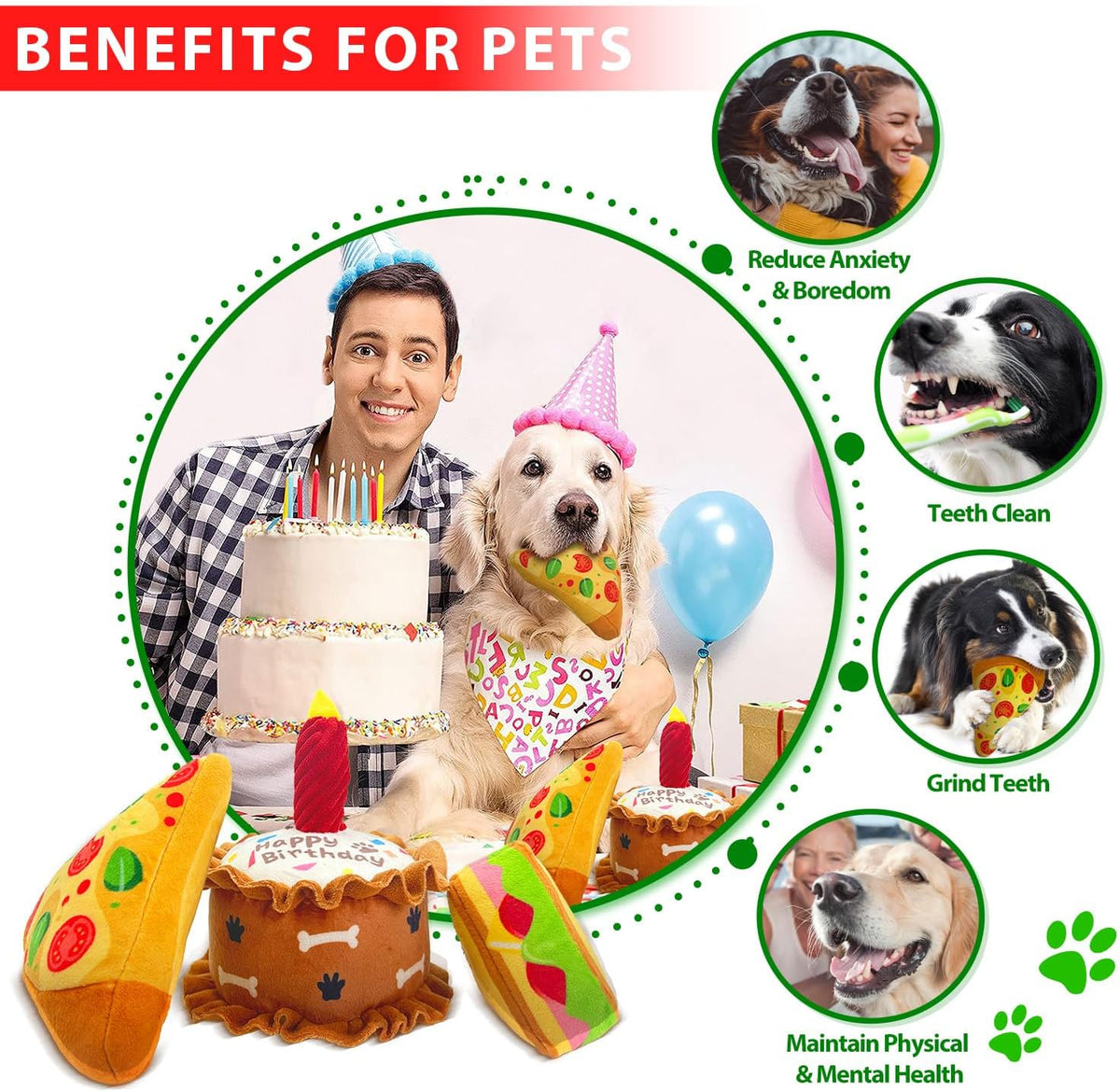 Squeaky Monkey Dog Toy for Large Dogs – Essentials for Dogs - Cake Shape - image 2