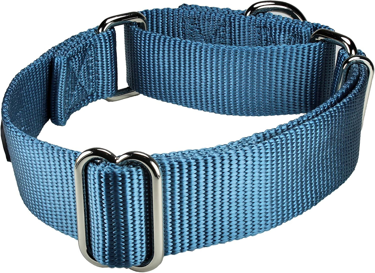 Mikivery martingale dog collar in adjustable nylon with nickel plated steel hardware - view 4