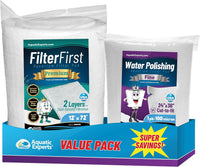 Aquatic Experts Aquarium Polishing Filter Pad - Very Fine – 100 Micron / Aquarium Bundle