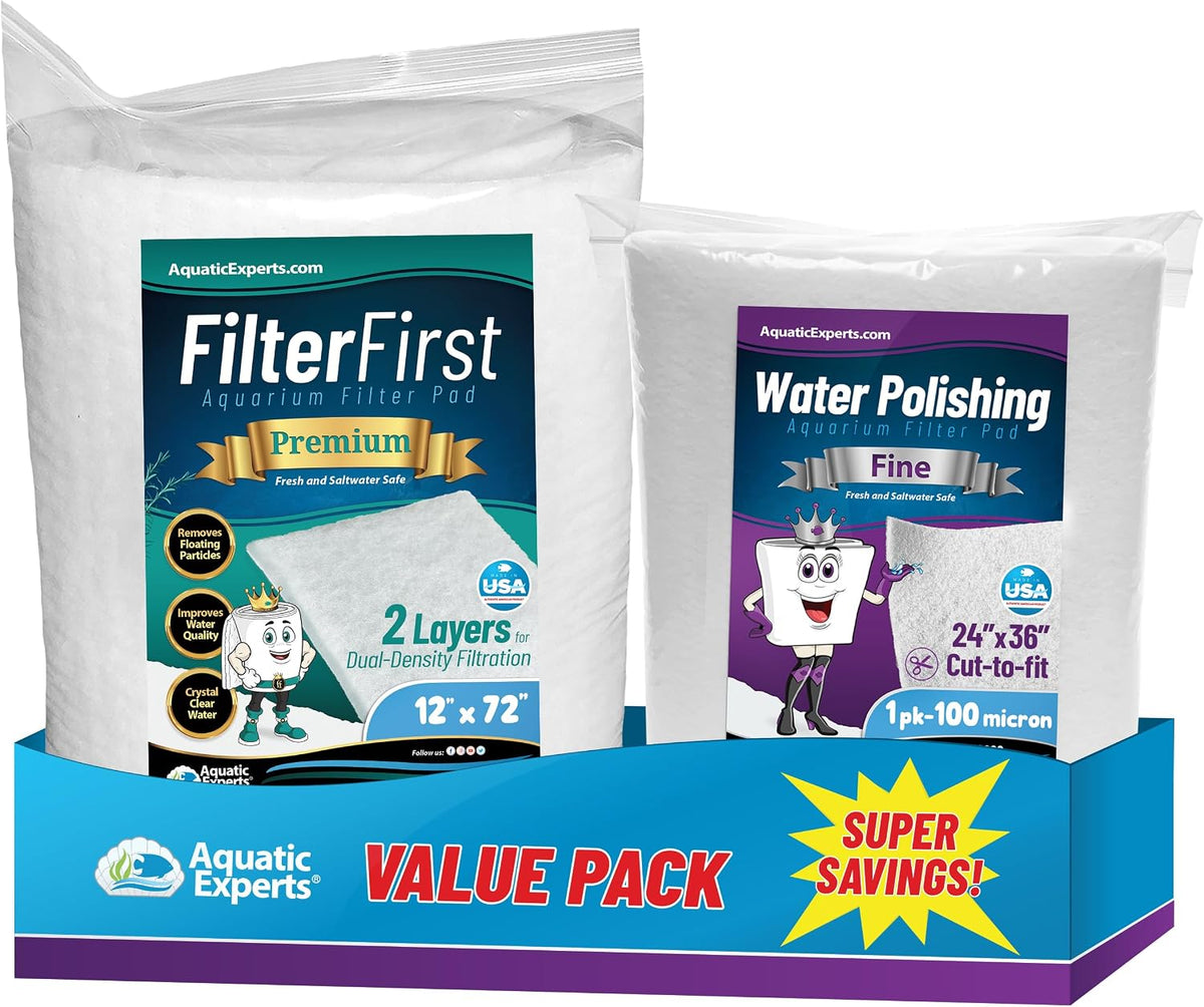 Aquatic Experts Aquarium Polishing Filter Pad - Very Fine – 100 Micron / Aquarium Bundle