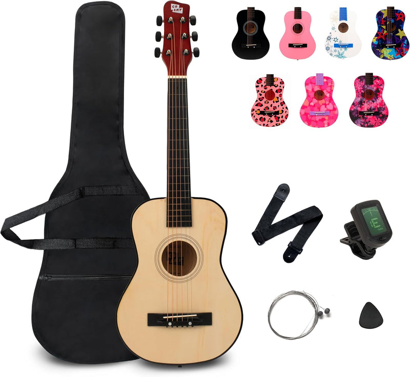 30" Wooden Acoustic Guitar for Kids/Boys/Girls/Beginners/Guitar - Natural