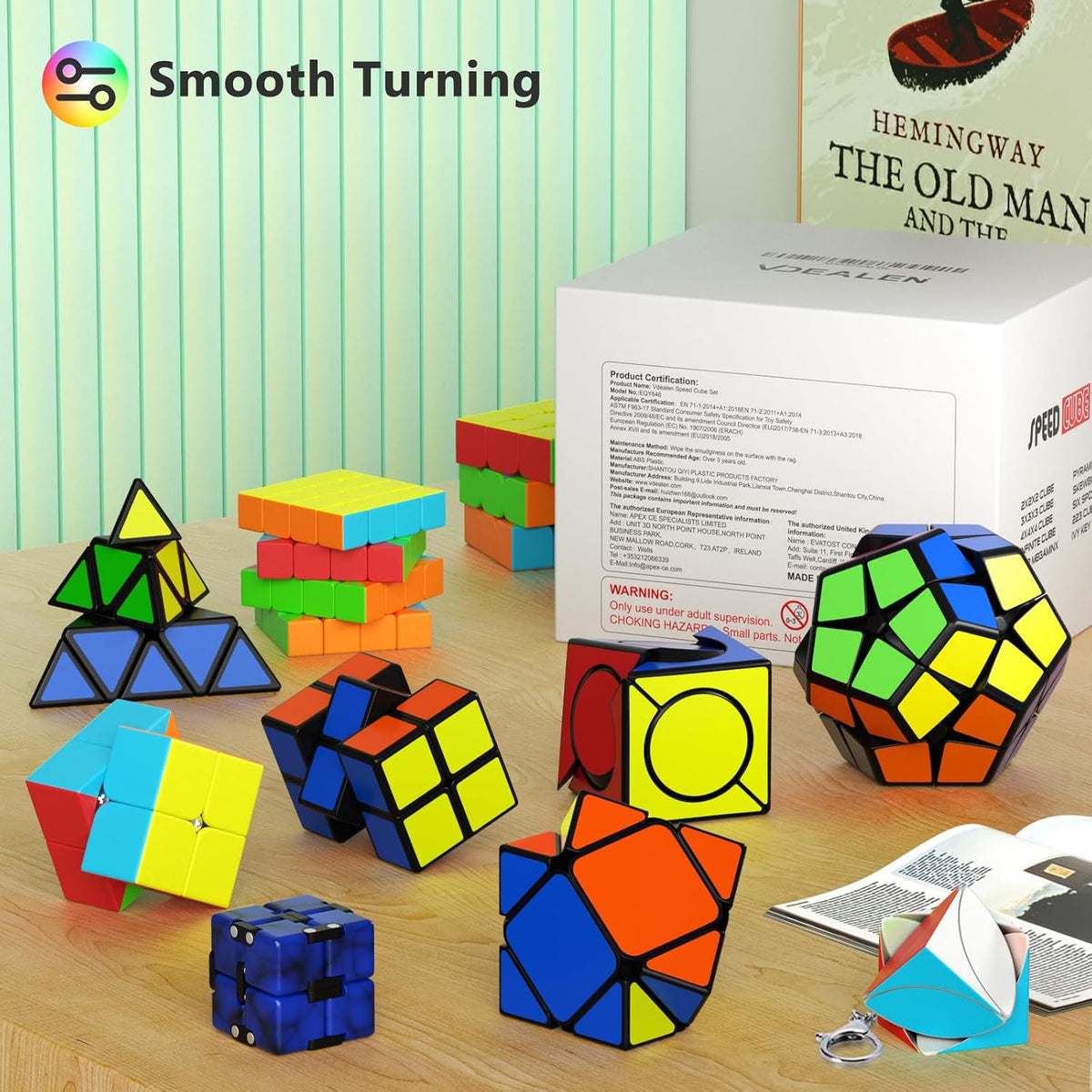 Vdealen Speed Cube Set, 2x2 4x4 Pyramid Mirror Dodecahedron Magic Cube Pack, Puzzle Cube Bundle - 10 Pack-Cube Set - image 3