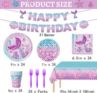 122Pcs Mermaid Birthday Party Decorations Set Mermaid Party Supplies - image 2