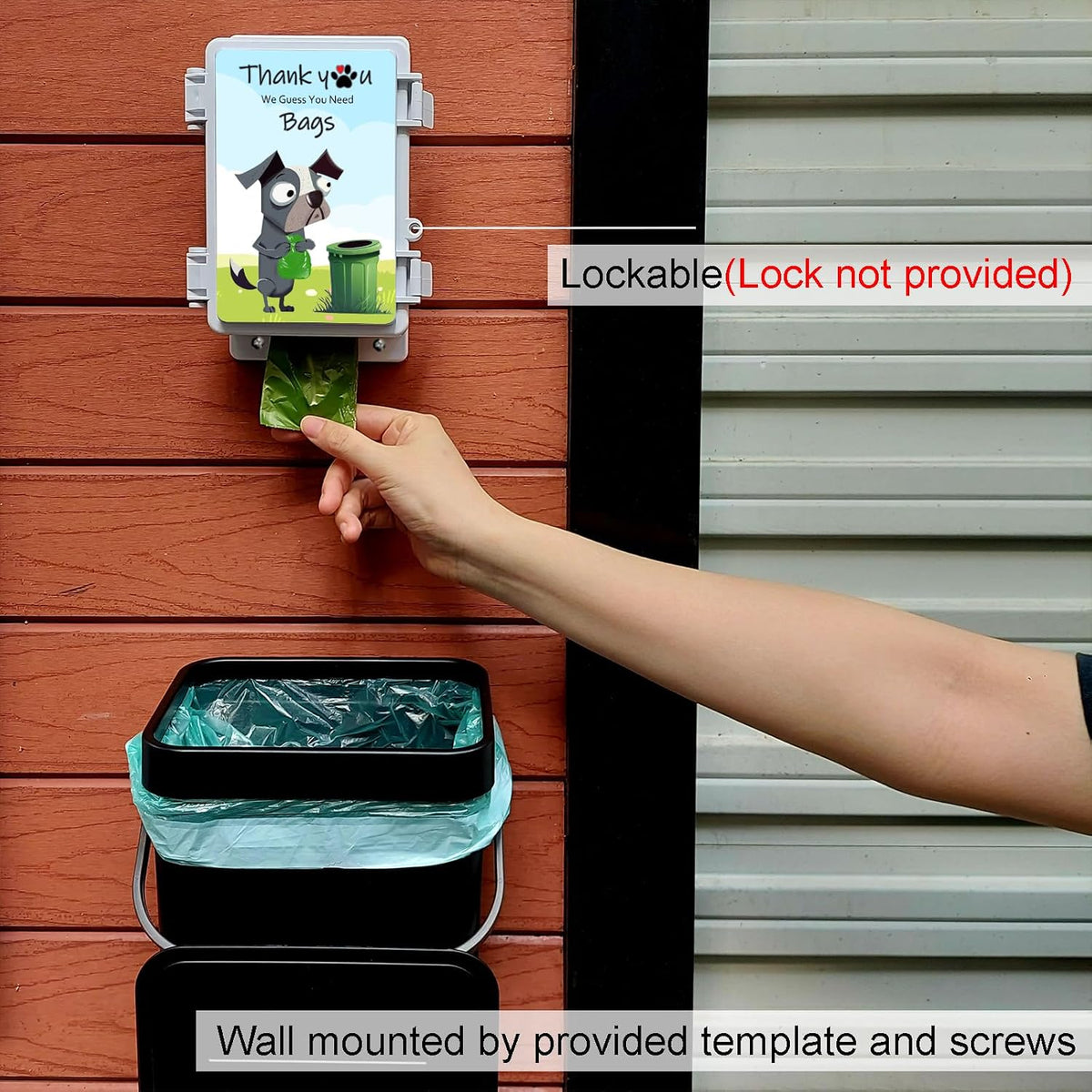 Small Dog Waste Station for Home 1.3Gallon/5L Mountable Doggie Trash - Gray - image 3