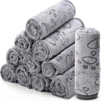 Tegeme 12 Pcs Puppy Blanket for Litter Dog Cat - Gray / 30 x 20 Inch