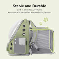 Cat Backpack Carrier for Cats and Small Dogs - Green / X-Large - image 4