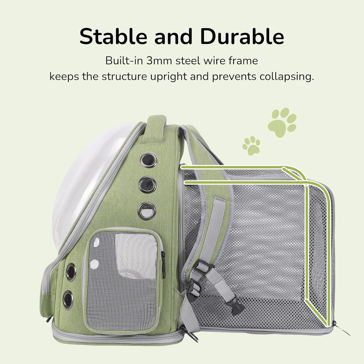 Cat Backpack Carrier for Cats and Small Dogs - Green / X-Large - image 4