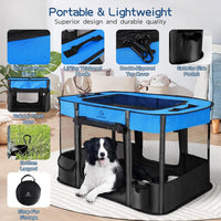 ROMANTIC BEAR Dog Playpen, Foldable Pet Puppy Cat Playpen, L - Blue / Large(40"x32"x24") - image 4