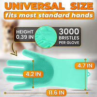 2-in-1 Cat and Dog Washing Gloves with 3000 Soft Bristles – Essentials for Dogs - Turquoise - image 2