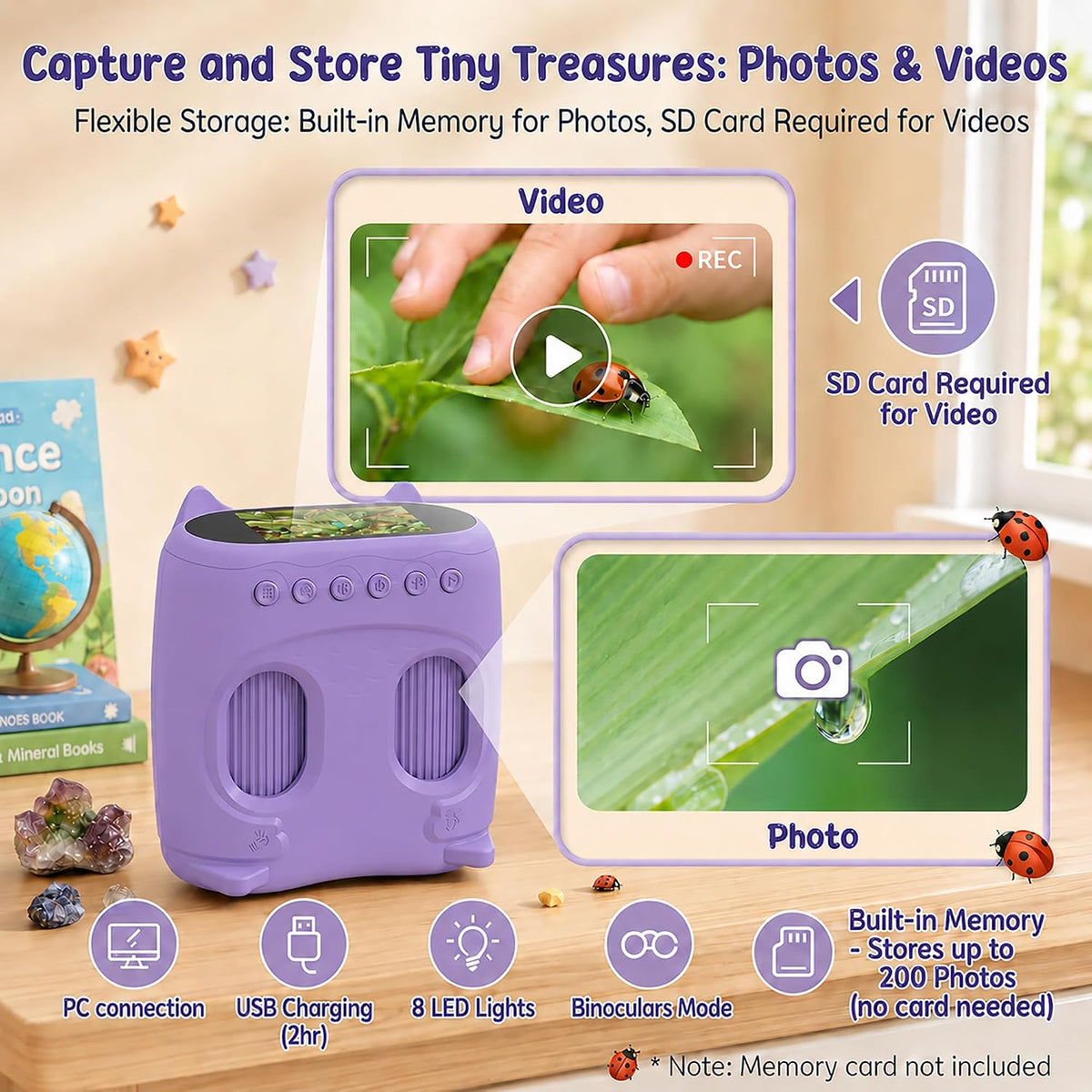 2-in-1 Kids Microscope and Telescope - Purple - image 2