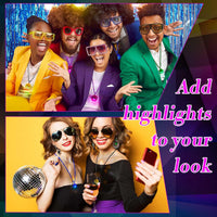 Henoyso 6 pack light up disco ball necklaces in silver with colorful LED lights - view 17