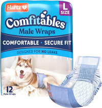 Hartz Comfitables Disposable Male Dog Wraps Stretchy Waistband - Trial Pack / Large