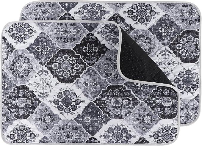 IEUUMLER Washable Pee Pads for Dogs, 2 Pack Reusable Pee Pads for Dogs Non-Slip Grip, Super Absorbent Waterproof Puppy Pads for Potty Training, Playpen, Crate, Whelping Box EU011 Black Grey, 36x41