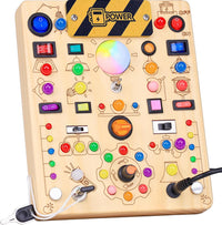 RichBoy Busy Boards, Lights Switch-Style, Wooden - Classic 7.8" x 6.5"