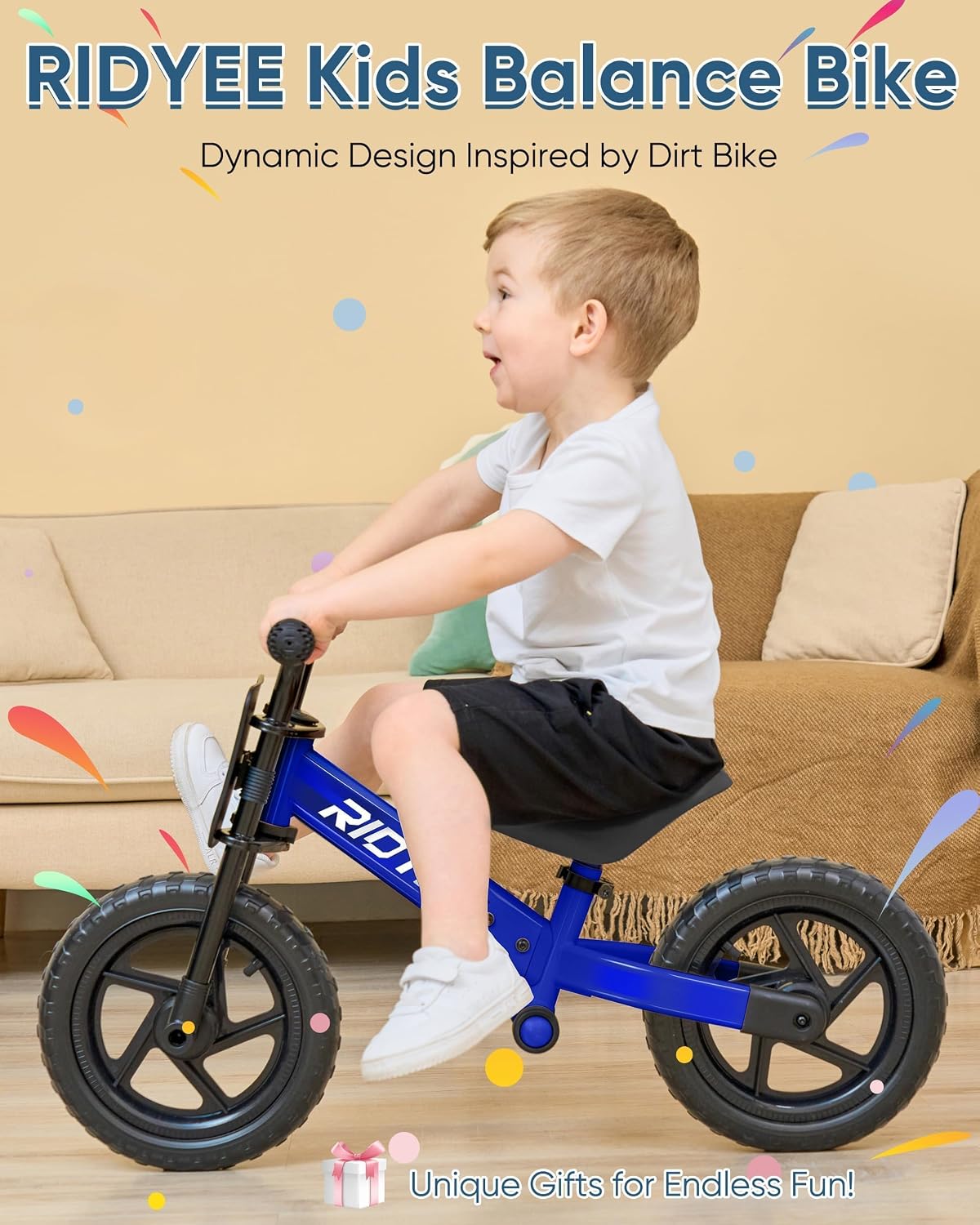 RIDYEE Toddler Balance Bike 2 Year Old - Blue - image 2
