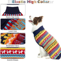 Dog Sweater - Winter Coat Apparel Clothes with Colorful Stripes for Cold Weather – Essentials for Dogs - Medium/Large / Multi-colored - image 3