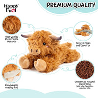 Bunny Microwavable & Weighted Stuffed Animals - Brown Highland Cow (Lying Down) - image 2
